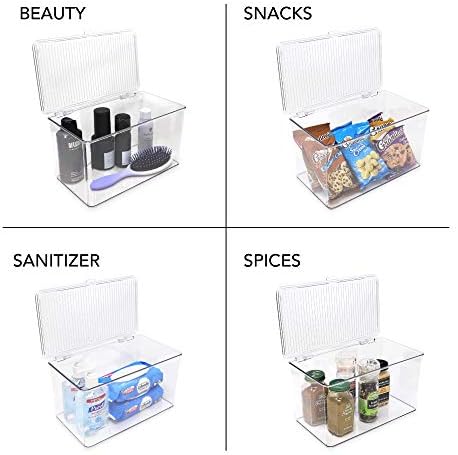 Isaac Jacobs Large Stackable Organizer Bin, 10.75” x 6.5” x 6.1”