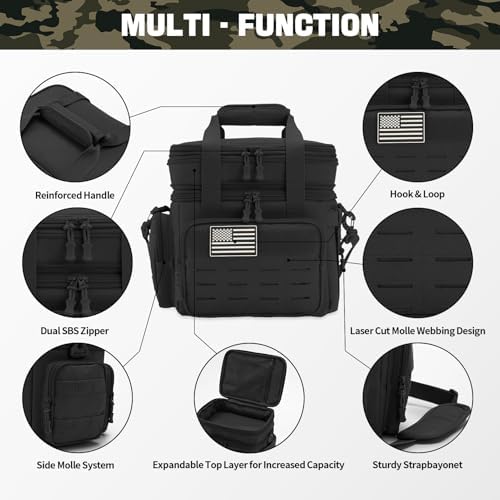 QT&QY Tactical Lunch Box for Men Expandable 18L Heavy Duty Military