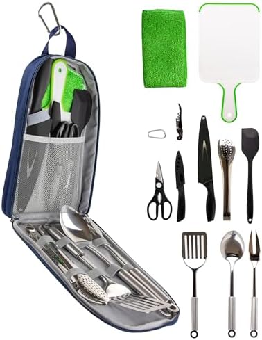 Life 2 Go 12-Piece Camp Cooking Utensil Set, Navy