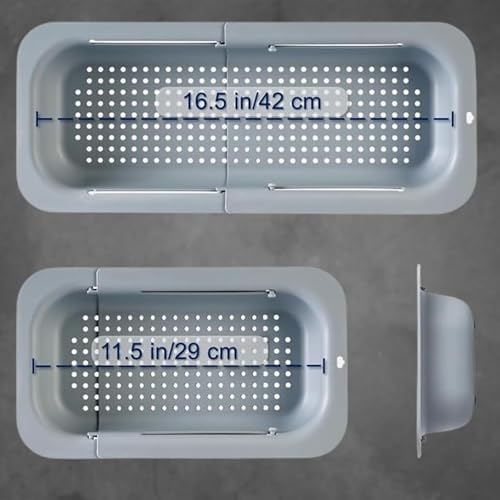 Extendable Sink Colander Strainer Basket, Over the Sink Collapsible