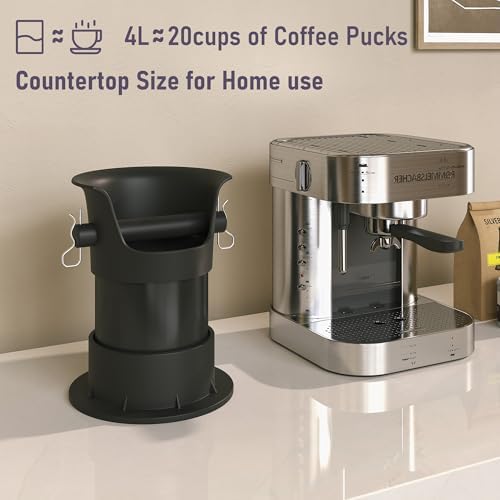 4L Espresso Knock Box, Coffee Grounds Disposal and Recycle Trash Can