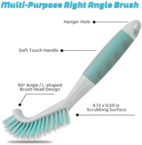 3 Pack Scrub Brush Set for Bathroom Cleaning