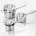 DELARLO Tri-Ply Stainless Steel Saucepan 1QT 2QT 3.5QT Kitchen Pot Set
