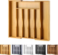 Expandable Bamboo Kitchen Drawer Organizer, Natural