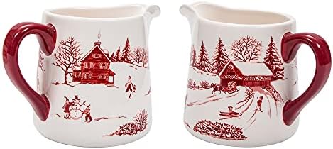 Bico Toile De Jouy Winter Wonderland Ceramic Sugar and Creamer Set