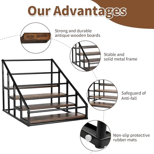 YQBRAO 4-Tier Coffee Syrup Organizer, 16-Bottle Rack