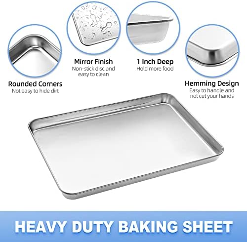 Baking Sheet with Wire Rack Set, Stainless Steel Cookie Sheet Baking