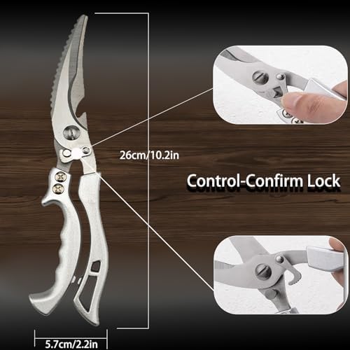 Heavy Duty Kitchen Scissors, Stainless Steel Poultry Shears with