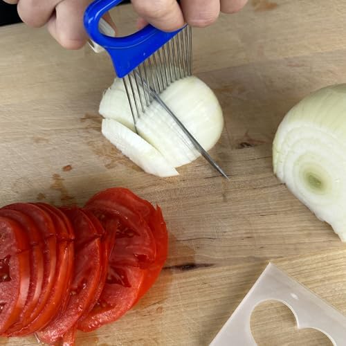 R&M Stainless Steel Onion Holder – Slicing Guide for Onions, Tomatoes