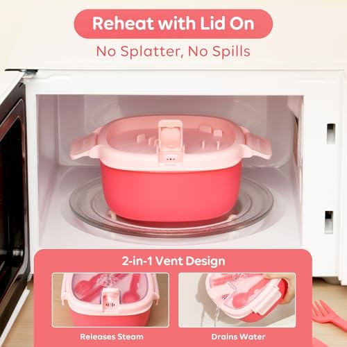 AI LOVE PEACE Microwave Ramen Bowl & Glass Meal Prep Container Bundle
