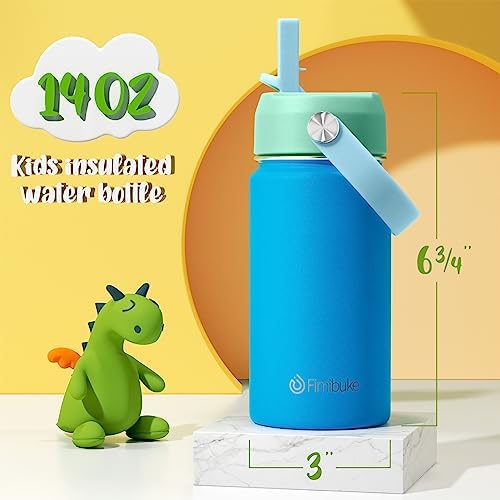 Fimibuke 14oz Kids Insulated Water Bottle, 18/8 Stainless Steel Kids