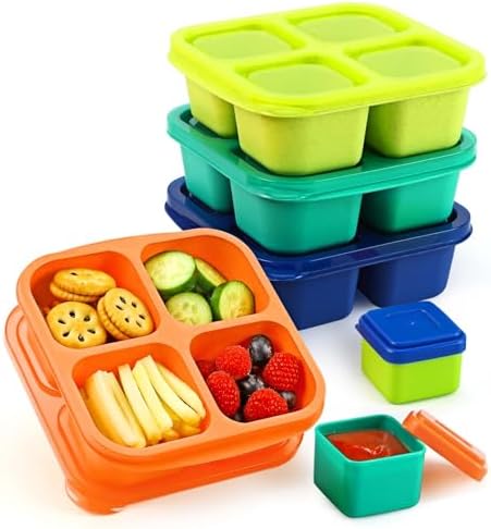 Caperci Lunchable Snack Containers - 4 Pack Bento Snack Boxes