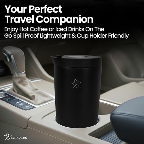 12oz Travel Coffee Mug with Lid | Insulated Stainless Steel Tumbler