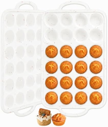 Silicone Mini Muffin Pans for Baking 24 Cup with Steel Frame