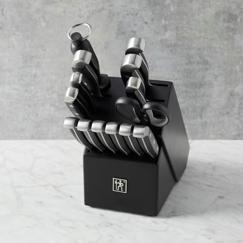 HENCKELS 15-Piece Knife Set with Block, Black