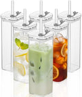 KEMORELA 6 Sets Square Drinking Glass Cups, Old Fashioned Glasses