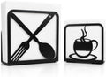 LFT Coffee Cup & Fork Napkin Holder for Table, 2 Pack Dinner &