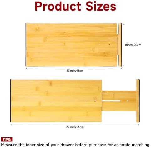 4 Pack Deep Drawer Dividers for Clothes Dresser 8" Hight