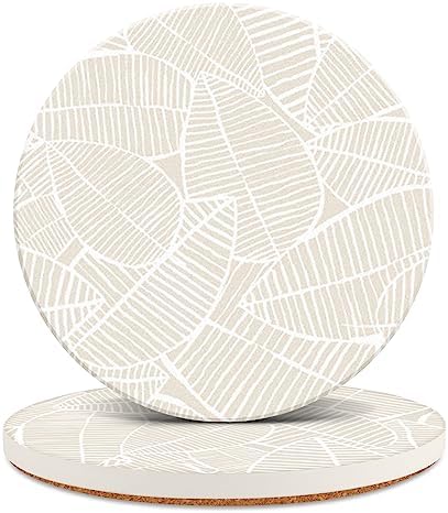 Ceramic Absorbent Table Coasters Set of 2 - Heat-Resistant Desk Cup