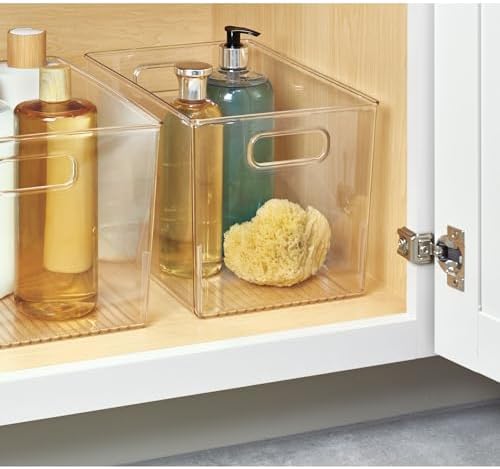 iDesign Linus BPA-Free Plastic Deep Kitchen Storage Bin, Clear