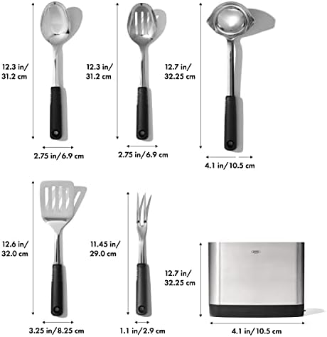 OXO Good Grips Stainless Steel Kitchen Tool Set, 6 Piece