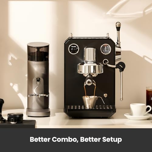 Gemilai G3006 Espresso Machine and Coffee Grinder Bundle, Black