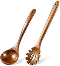 2-Piece Soup Ladle Pasta Spoon Set, Wooden Ladles for Cooking