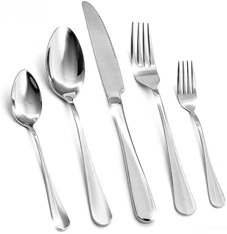 20 Piece Silverware Set, Kitchen Utensils Set for Restaurant & Home