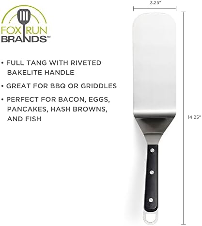 Fox Run Griddle Spatula, Non-Slotted, Stainless Steel,Silver 14.76 x