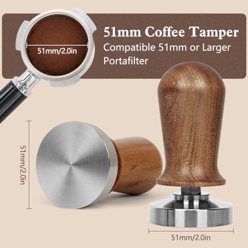 Y-Step 51mm Espresso Tamper Set, 30 lb Consistent Pressure Calibrated