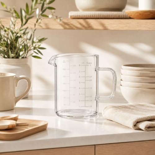 Glass Measuring Cup with Handle 8OZ/250ML/1 CUP Liquid Measuring Cups