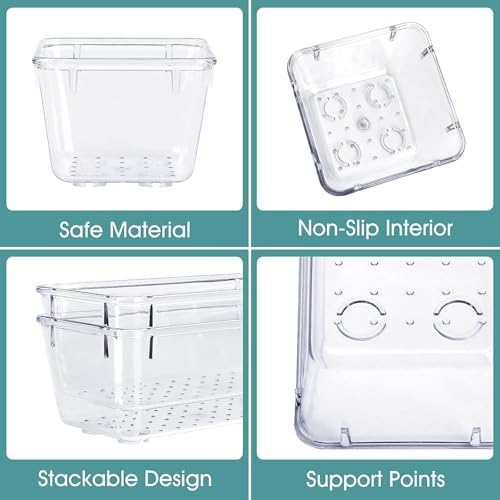 25 PCS Clear Plastic Drawer Organizer, Makeup Organizers and Storage