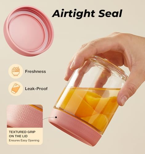 9 Pack Overnight Oats Containers with Lids, Large & Small Glass Mason