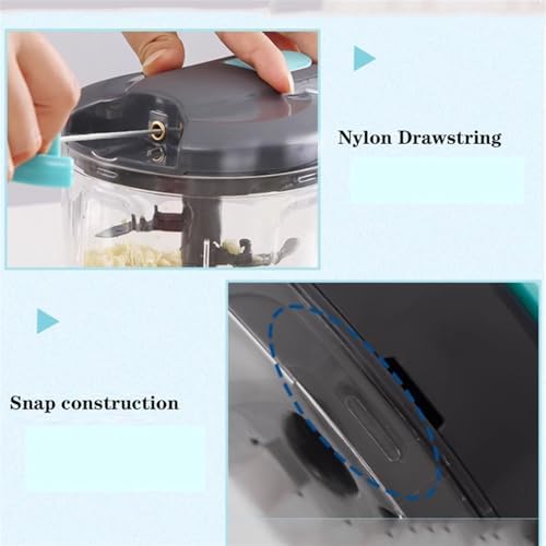 Manual Food Chopper, Hand Pull String Garlic Mincer Onion Cutter, Easy