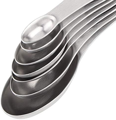 Measuring Spoons with Scraper, Stainless Steel Set