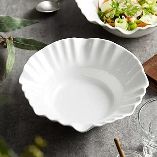 Pasta Bowl Oblique Salad Bowl Ceramic Large Fruit Bowl White Soup