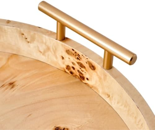 Round Burl Wood Decorative Serving Tray