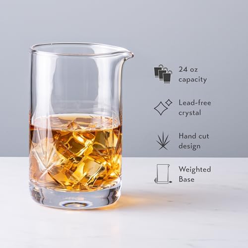 Cork & Mill Cocktail Mixing Glass Set, 24 oz Crystal Bar Tool Kit