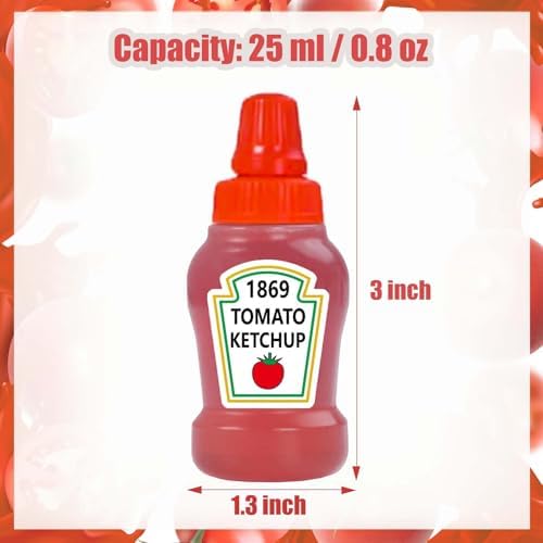 4 Pcs Mini Ketchup and Mustard Bottle for Kids Lunch Accessories, 1 oz