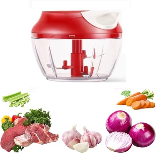 Garlic Mincer Onion Cutter, Hand Pull String Manual Food Processor