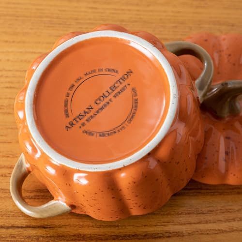 Pumpkin Bowl Set with Lid and Handle, Ceramic Casserole Pot