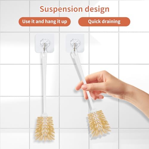 Adjustable Bottle Brush Set with Straw Cleaners & 2 Hooks 15.6"