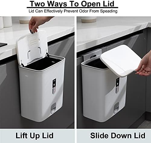 Sooyee 2.4 Gallon Plastic Compost Bin with Lid, White
