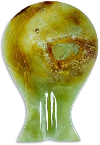 Luxury Handmade Multi Green Calcite Crystal Spoon Rest for Kitchen