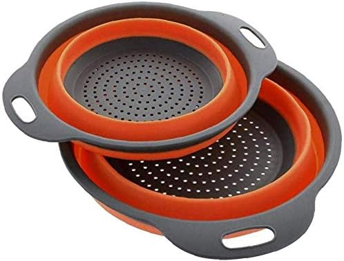 qiuqiu 1pc Collapsible Collapsible Silicone Colander Fruit Vegetable