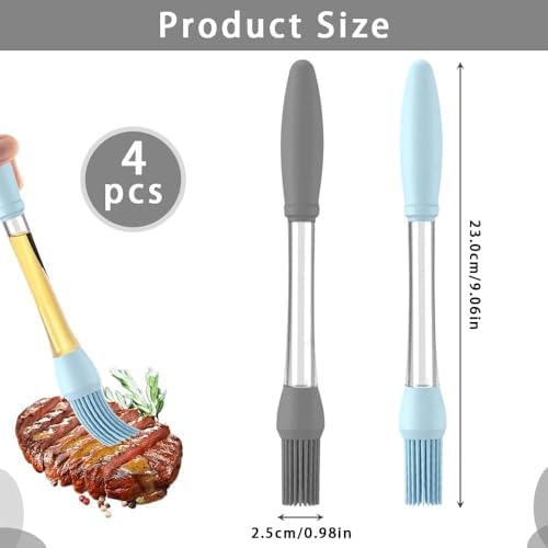 4 Pack Silicone Basting Brush for Cooking, Heat Resistant Pastry