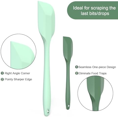 4 Pieces Silicone Spatula Set, Premium Heat Resistant Rubber Spatula