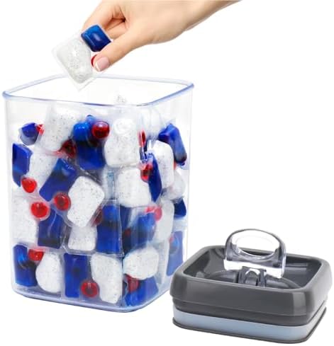 Dishwasher Pod Holder with Lid Laundry Pods Organizer 1.7L Large