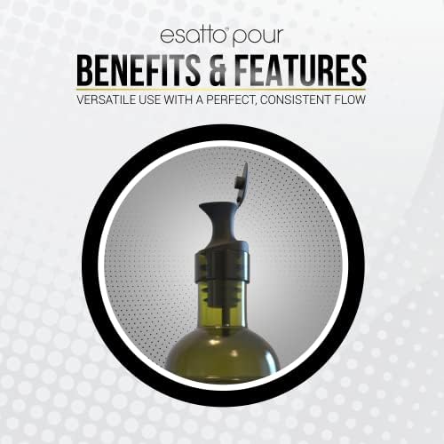 Esatto Pour and Seal, Plastic Bottle Pourers with Built in Lid – Easy