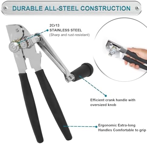 Commercial Can Opener with Magnet, Manual Heavy Duty Folding Hand